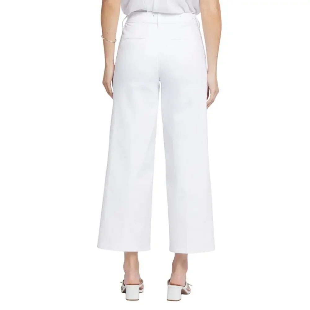 NYDJ Women's Mona Wide Leg Ankle Jeans Size 8 Optic White Denim Trouser NWT